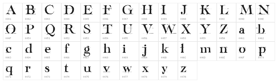 handwriting-black-draft_DEMO Character Map