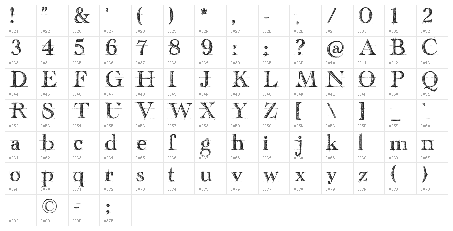 handwriting-draft_free-version Character Map