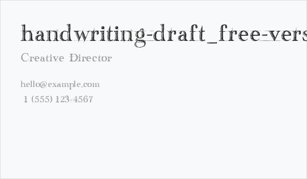handwriting-draft_free-version Business Card
