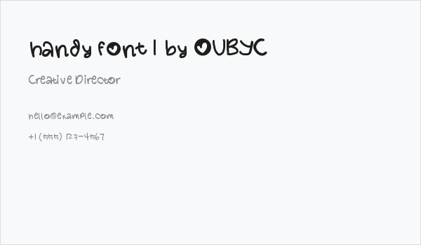 handy font 1 by OUBYC Business Card