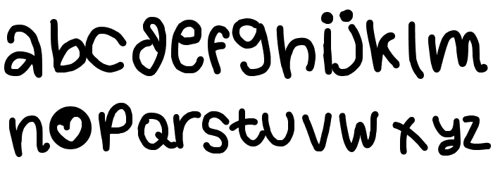 handy font 1 by OUBYC Font LOWERCASE