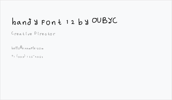 handy font 12 by OUBYC Business Card