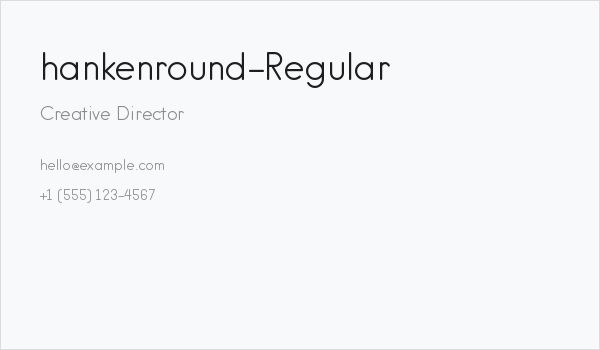 hankenround-Regular Business Card