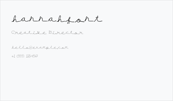hannahfont Business Card