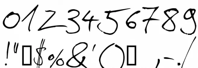 hans hand Font OTHER CHARS