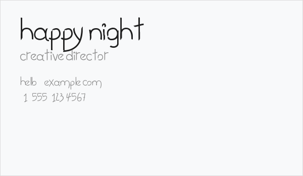 happy night Business Card