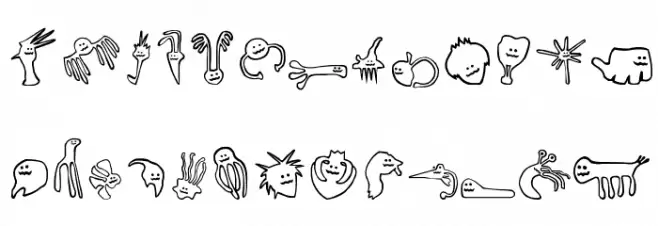 happy offsprings of plankton Schriftart Groß