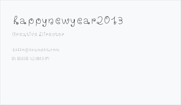 happynewyear2013 Business Card
