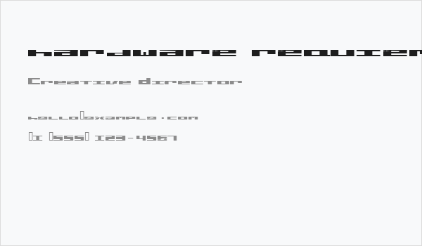 hardware requiem bold Business Card