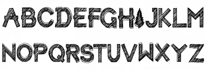 HBM Forista Sketchy フォント 大文字