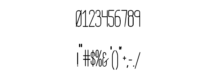 HBM Serenity Condensed Font OTHER CHARS