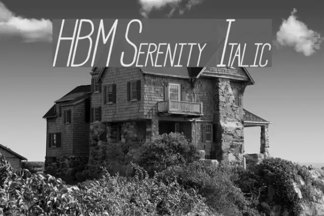 HBM Serenity Italic Font examples
