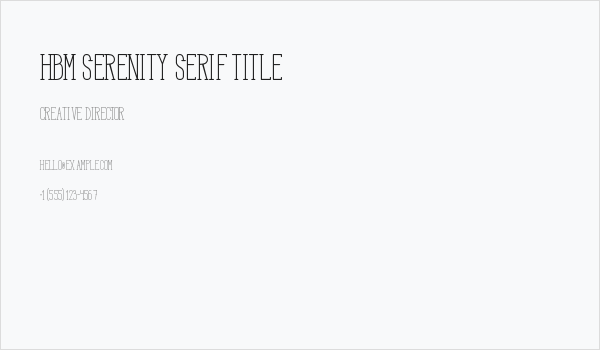 HBM Serenity Serif Title Business Card