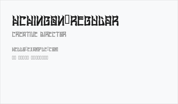 HChingon-Regular Business Card