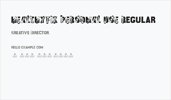 HEALTHYFIX PERSONAL USE Regular Business Card