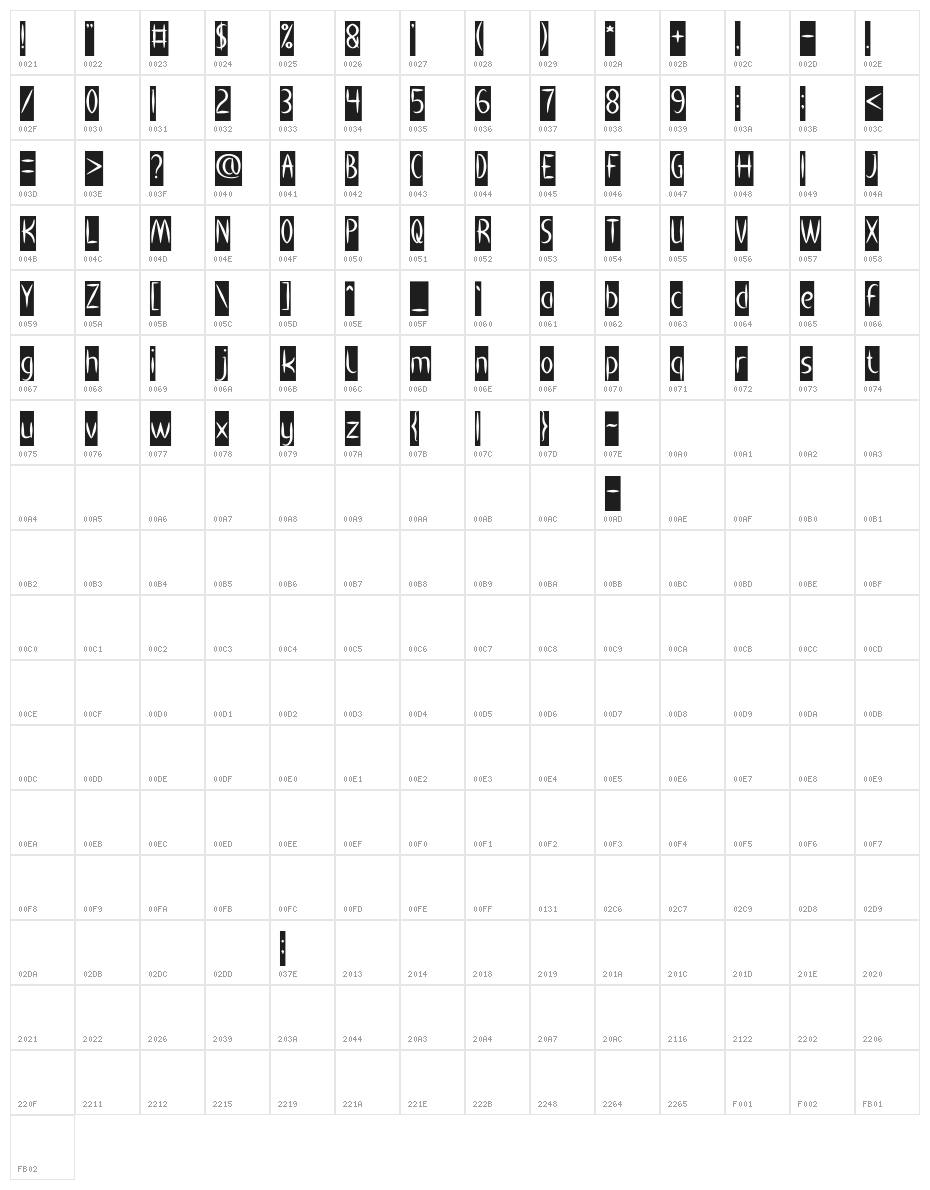 HEART SHAPED-Inverse Character Map