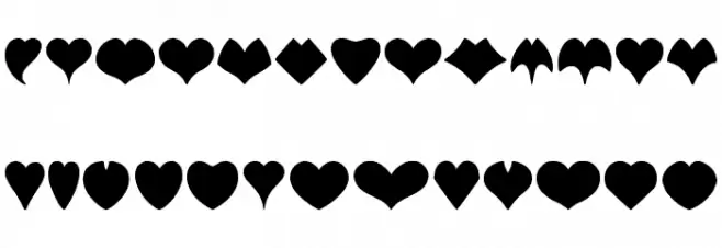 HEART shapes Шрифта ВЕРХНИЙ