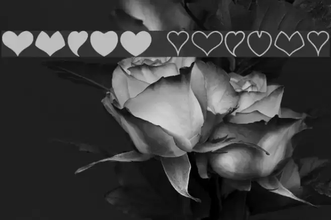 HEART shapes フォント examples