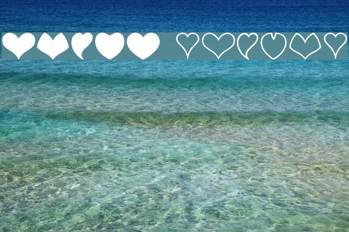 HEART shapes Font examples