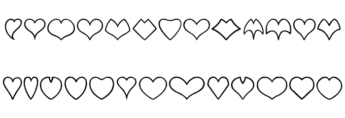 HEART shapes Font LOWERCASE