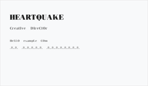 HEARTQUAKE Business Card