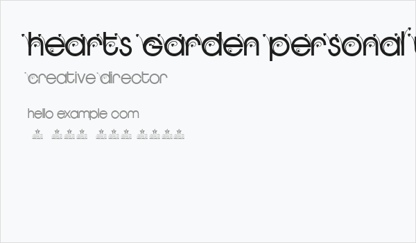 HEARTS GARDEN PERSONAL USE Regular Business Card