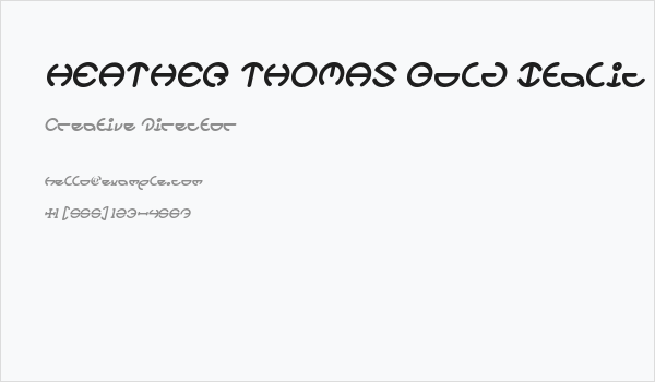 HEATHER THOMAS Bold Italic Business Card