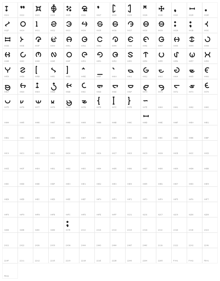 HEATHER THOMAS Bold Character Map