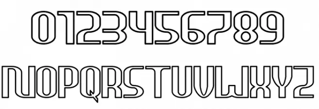 HEAVYwood outline Font OTHER CHARS