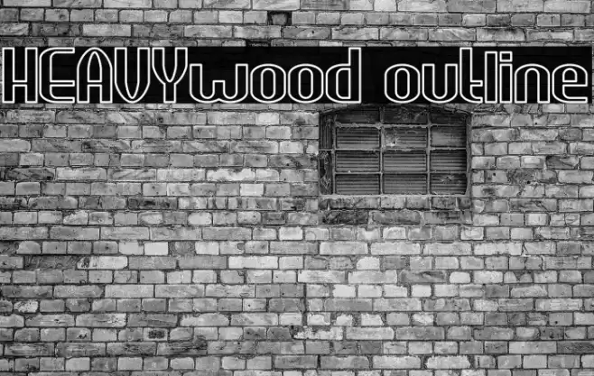 HEAVYwood outline Font examples