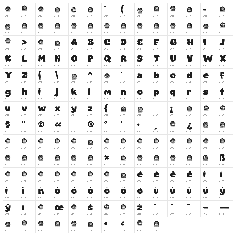HEKAZ Personal Use Character Map