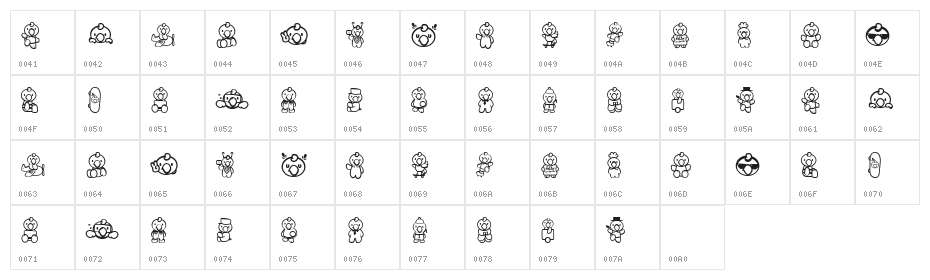 HELLO CONDORITO Character Map