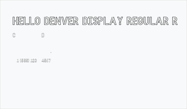 HELLO DENVER DISPLAY REGULAR Regular Business Card