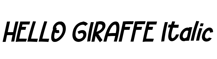 HELLO GIRAFFE Italic  フリーフォントのダウンロード