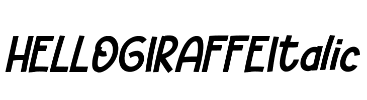 HELLO GIRAFFE Italic  font caratteri gratis