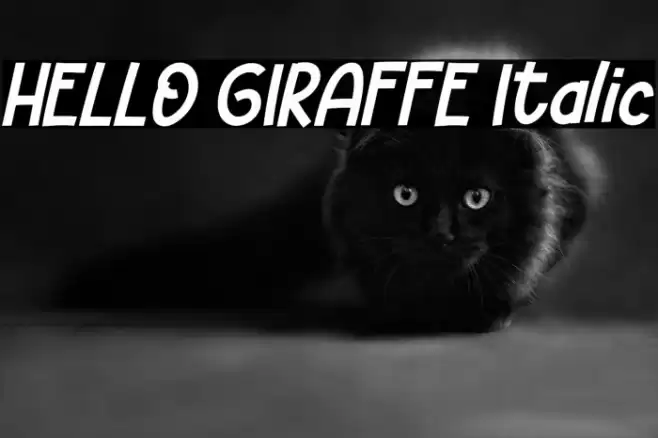 HELLO GIRAFFE Italic Font examples