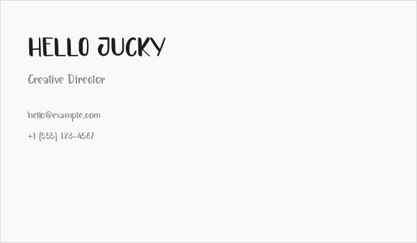 HELLO JUCKY Business Card