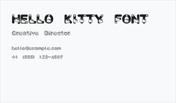 HELLO KITTY FONT Business Card