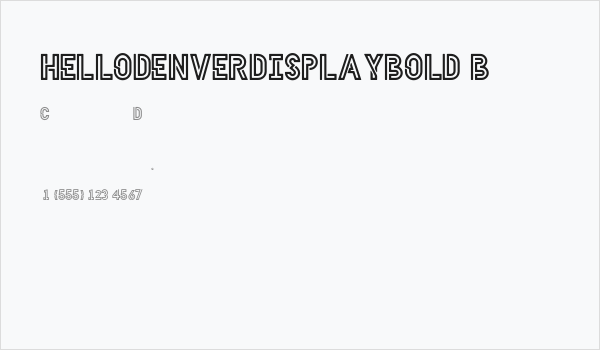 HELLODENVERDISPLAYBOLD-Bold Business Card