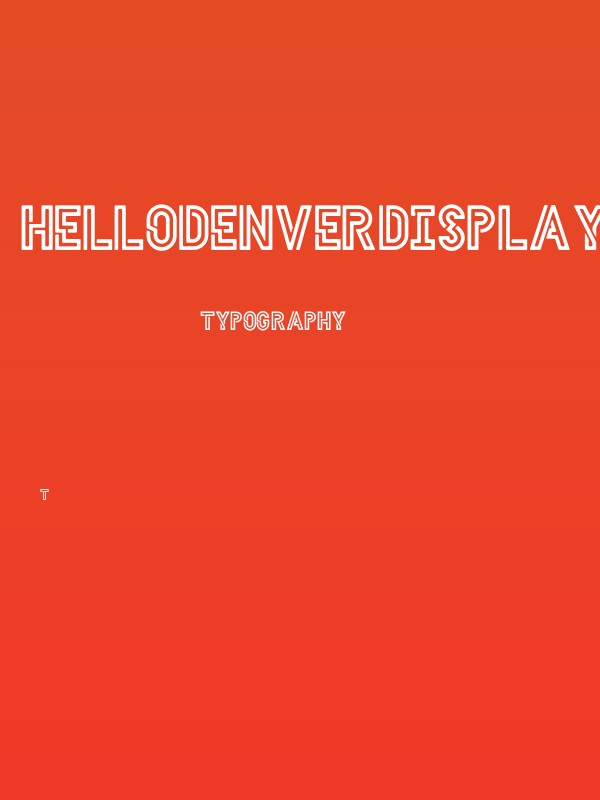 HELLODENVERDISPLAYBOLD-Bold Poster