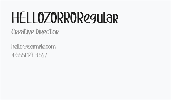 HELLOZORRORegular Business Card
