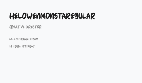 HELOWENMONSTARegular Business Card