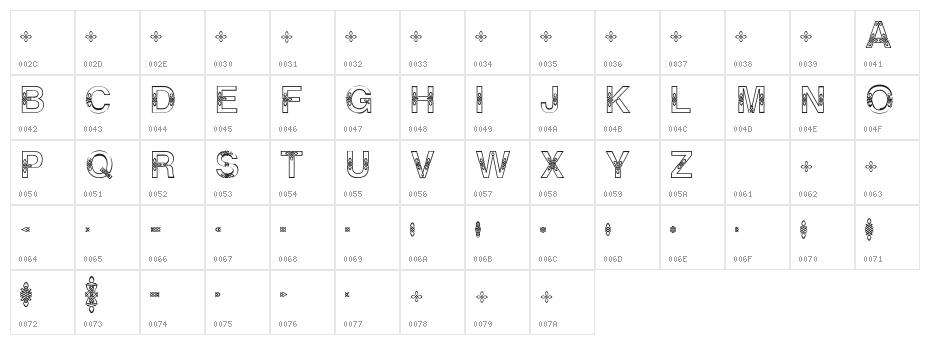 HELVETICIALIEN-Bold Character Map