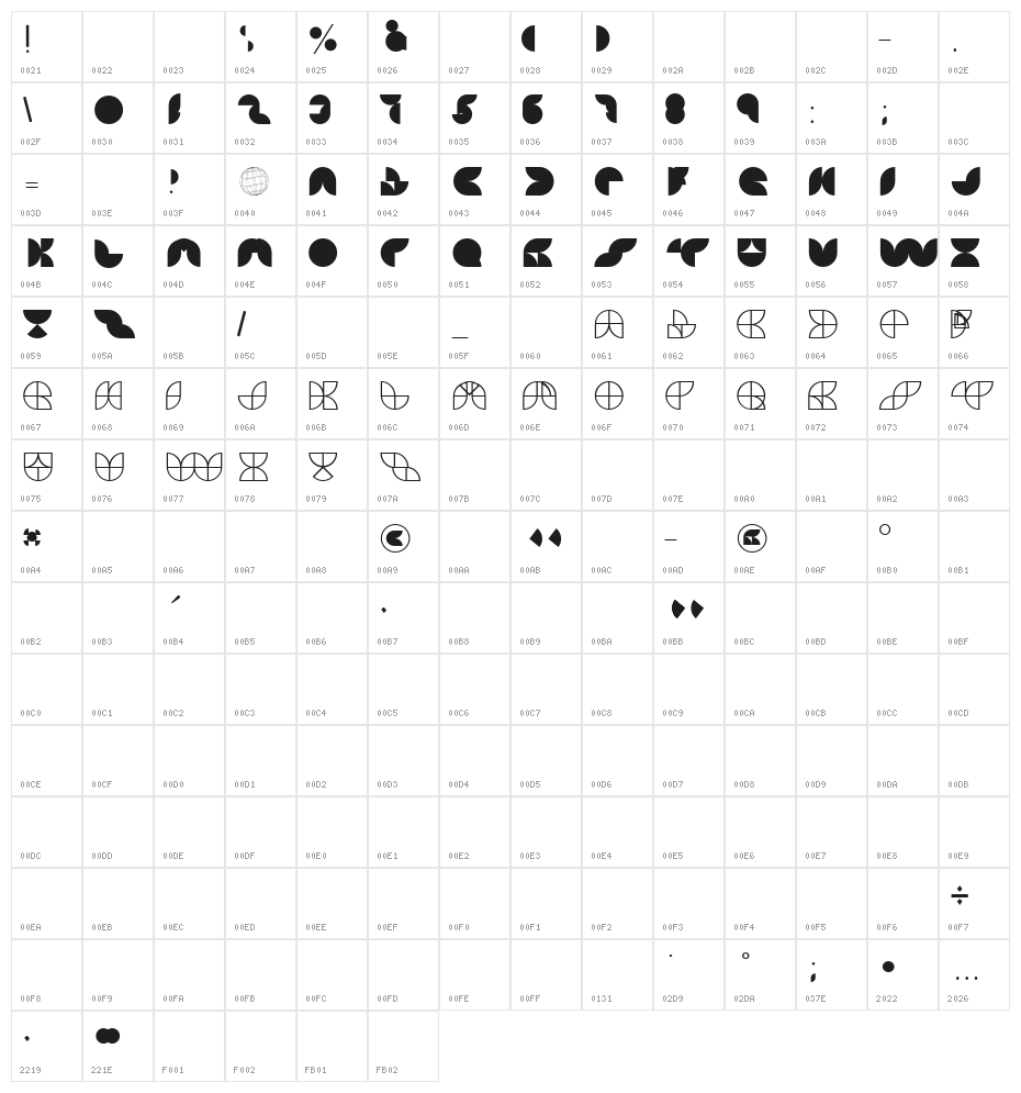 HEMISphere GRF Character Map