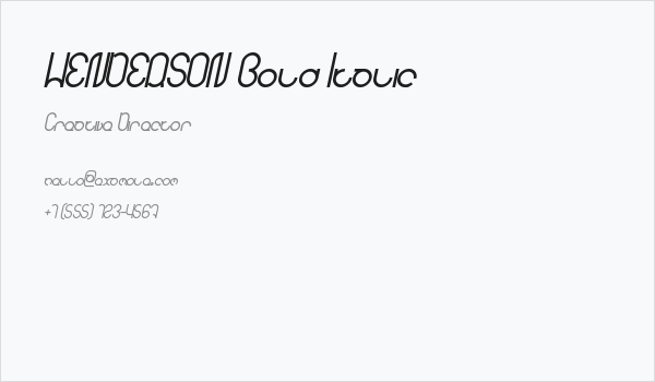 HENDERSON Bold Italic Business Card