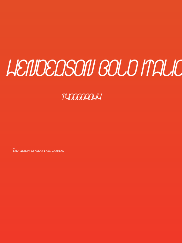 HENDERSON Bold Italic Poster