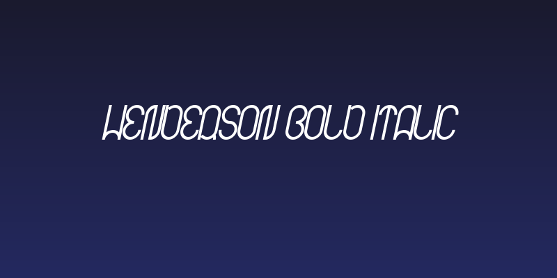 HENDERSON Bold Italic Social Header