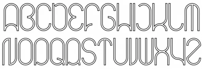 HENDERSON-Hollow フォント 大文字