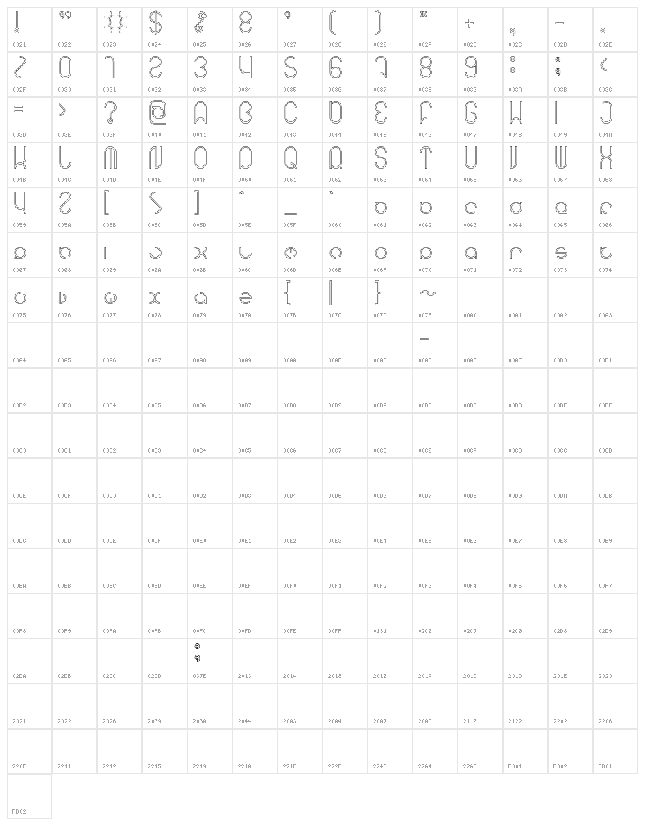 HENDERSON-Hollow Character Map