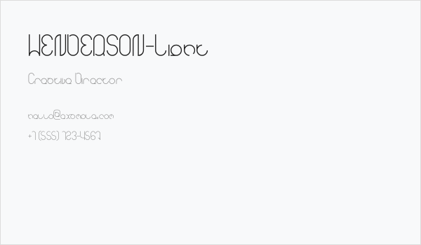 HENDERSON-Light Business Card